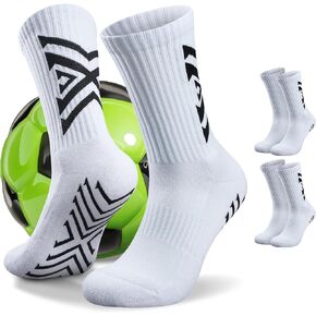 Socks with Grips, Soccer Non Slip Socks for Men Women, Yoga Socks, Non Skid Training Athletic Sock for Indoor Outdoor