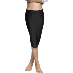 Girls Modest Tznius Pencil Skirt for Swim, Beach, Midi Lenght UPF 50+ Sun Protection