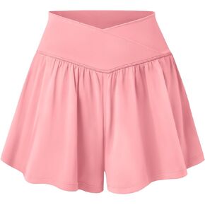 YEOREO Women Flowy Athletic Shorts 3.6" Workout Tennis Skorts Golf Skirts with Pocket for Running Gym