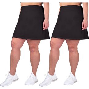2 Pack Skorts Plus Size Skirts for Women High Waisted Active Skort Golf and Tennis Skirts for Women