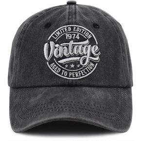 50th 60th 70th 80th 90th هدايا عيد الميلاد للنساء والرجال، قابل للتعديل التطريز القطن 1974 1964 1954 1944 1934 قبعة in Kuwait