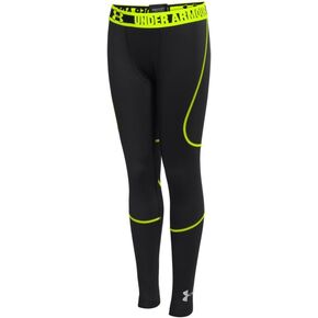 Under Armour Kids Boys ColdGear Infrared Multiplier Legging (Big Kids), Black/High-Vis Yellow XL (18-20