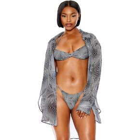 Forplay Women's Standard Yucatan Chiffon Button Up Pool Shirt
