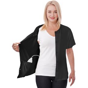 Post Mastectomy Shirt with Drain Pockets Breast Cancer Tummy Tuck Recovery Half Sleeves Top