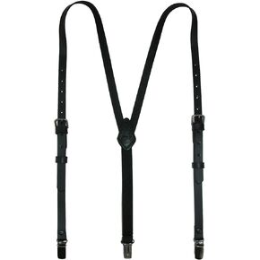 CTM® Women's Coated Leather 1/2 Inch Clip-End Suspenders