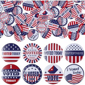 24 Pcs I Voted Today Pinback Buttons Buttons Pins 1.5 Inches I Voted Pins for Backpacks Bags Hats Jeans Election Day