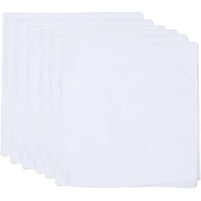 White Bandana for Tie Dye Party Supplies Plain Solid Cotton Large Headband Head Wrap Handkerchiefs