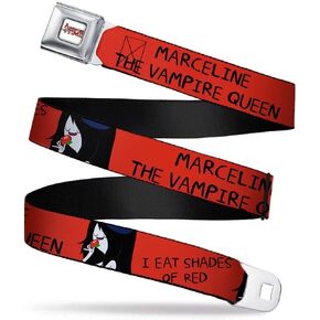 Buckle-Down Seatbelt Belt - MARCELINE THE VAMPIRE QUEEN - I EAT SHADES OF RED - 1.0" Wide - 20-36 Inches in Length