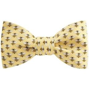 Men's Yellow Bees Bee on Yellow Background Freestyle Self Tie Bowtie Bow Tie Neckwear