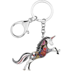 Enamel Cute Unicorn Keychain for Women Girls Gifts Zinc Alloy Fantasy Horse Keyring Charms Novelty Handbag Car Keyring