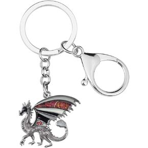 Creative Dragon Keychain Fantasy Dinosaur Pterosaur Car Key Keyring for Women Girls Enamel Zinc Alloy Novelty Gifts