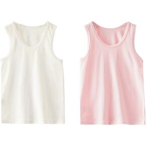 Phedrew Kids Undershirts Thick Cotton Comfortable Basic Tank Tops for Unisex Boys and Girls