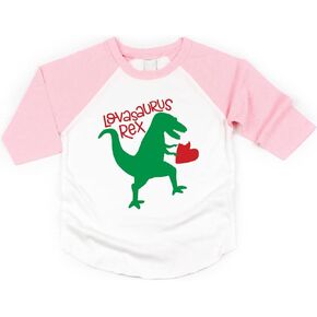Bump and Beyond Designs Kids Dinosaur Valentine's Day Shirt, Loveasaurus Rex
