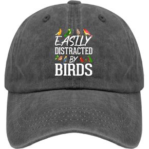 Easily Distracted by Birds Trucker hat Baseball hat for Women Pigment Black Hiking hat Women Gifts for Grandma Golf