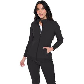 Womens Scrub Jacket Zippered Warm-up Jacket