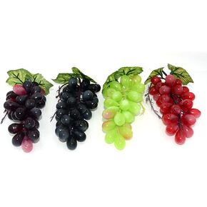 4 ألوان 36 نواة (أخضر، أحمر، أسود، عقيق - عنب صناعي فاكهة وهمية للمنزل والمطبخ ديكور حفلات العنب نموذج 4 قطع) in Kuwait