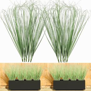 20PCS Fake Grass Decor Artificial Grass Plants Outdoor Artificial Shrubs Wheat Grass Greenery Stems Faux UV Resistant Tall Grass Artificial Plant for Outdoor Indoor Decor, Green