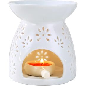Ceramic Tea Light Candle Holder, Essential Oil Burner Wax Melt Burner, Incense Aroma Diffuser, Home Decor in Saudi Arabia