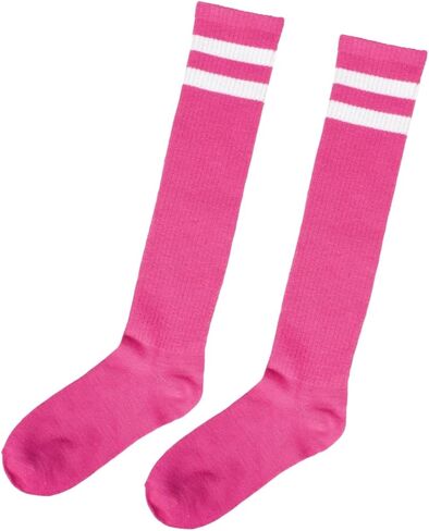 Orange Striped Knee Socks - One Size Fits Most (Pack of 2) - Perfect Costume Accessory & Footwear for Unforgettable Outfits in Saudi Arabia