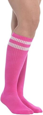 Orange Striped Knee Socks - One Size Fits Most (Pack of 2) - Perfect Costume Accessory & Footwear for Unforgettable Outfits in Saudi Arabia