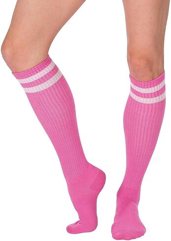 Orange Striped Knee Socks - One Size Fits Most (Pack of 2) - Perfect Costume Accessory & Footwear for Unforgettable Outfits in Saudi Arabia