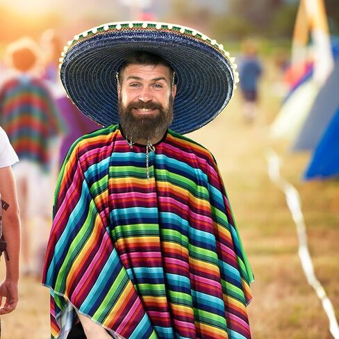 Frcctre 2 Pack Mexican Serape Poncho for Adults, Cinco De Mayo Serape Poncho Mexican Theme Party Costume Party Decorations Birthday Costume Accessories in Saudi Arabia
