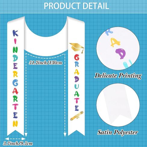 Foaincore 2024 Year Preschool and Kindergarten Graduation Gown Cap Tassel Set with 2024 Charm Printed Stole for Kid Grad Gift in Kuwait