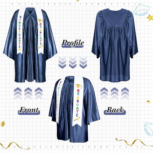 Foaincore 2024 Year Preschool and Kindergarten Graduation Gown Cap Tassel Set with 2024 Charm Printed Stole for Kid Grad Gift in Kuwait