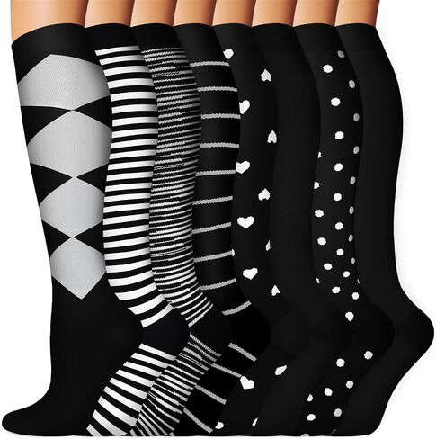8 pairs Compression Socks for Men & Women Circulation-Best Support for Nurses, Running, Hiking, Recovery in Saudi Arabia