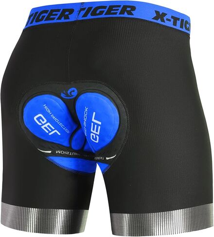 X-TIGER ملابس داخلية لركوب الدراجات للرجال شورت ركوب الدراجات الجبلية مبطن 5D مع ساق مضادة للانزلاق، شورت بطانة للدراجة in Kuwait