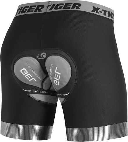 X-TIGER ملابس داخلية لركوب الدراجات للرجال شورت ركوب الدراجات الجبلية مبطن 5D مع ساق مضادة للانزلاق، شورت بطانة للدراجة in Saudi Arabia