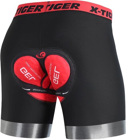X-TIGER ملابس داخلية لركوب الدراجات للرجال شورت ركوب الدراجات الجبلية مبطن 5D مع ساق مضادة للانزلاق، شورت بطانة للدراجة in Saudi Arabia