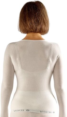 Viskin Adults Seamless Top, Unisex Under Layer for Eczema Prone Skin, Psoriasis and Itchy Skin, Men and Women Viscose Fibre Top, Absorbs Moisture, Soothing and Cooling Effect Size M, Ecru in Saudi Arabia