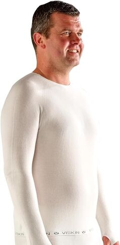 Viskin Adults Seamless Top, Unisex Under Layer for Eczema Prone Skin, Psoriasis and Itchy Skin, Men and Women Viscose Fibre Top, Absorbs Moisture, Soothing and Cooling Effect Size M, Ecru in Saudi Arabia