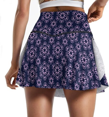 Cerburny Women's Skort Pleated Tennis Skirt with Shorts Flowy High Waisted Golf Workout Athletic Skirt with Tummy Control in Kuwait
