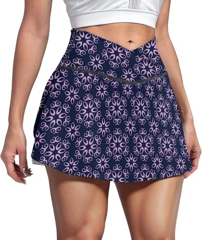 Cerburny Women's Skort Pleated Tennis Skirt with Shorts Flowy High Waisted Golf Workout Athletic Skirt with Tummy Control in Kuwait