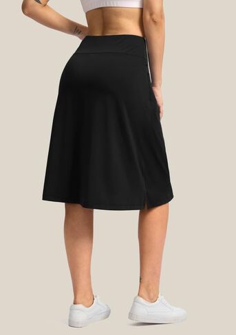 Viodia 25 بوصة طول الركبة تنانير Skorts للنساء مع جيوب بسحاب قابلة للتمدد متواضعة Aline Midi Skort للسفر الصيفي غير الرسمي in Kuwait