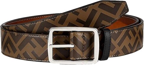 حزام FENDI FF Zucca Monogram مقاس 90 جلد عجل بني وفضي in Kuwait