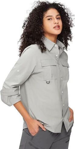 Women's Sun Protection Long Sleeve Fishing UPF 50+ UV Safari Shirt,Outdoor Hiking Gardening Shirts Cool Quick Dry in Saudi Arabia