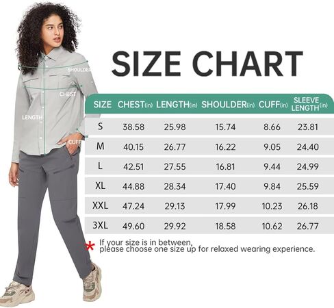 Women's Sun Protection Long Sleeve Fishing UPF 50+ UV Safari Shirt,Outdoor Hiking Gardening Shirts Cool Quick Dry in Saudi Arabia