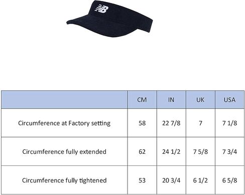 New Balance Men's and Women's Sports Performance Visor, Athletic Performance Wear, Moisture Wicking, One Size Fits Most in Saudi Arabia