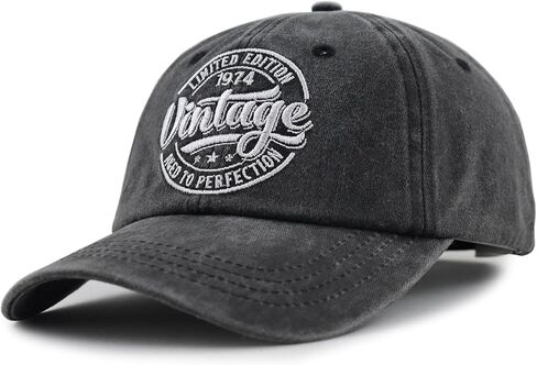 50th 60th 70th 80th 90th هدايا عيد الميلاد للنساء والرجال، قابل للتعديل التطريز القطن 1974 1964 1954 1944 1934 قبعة in Kuwait