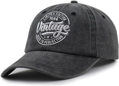 50th 60th 70th 80th 90th هدايا عيد الميلاد للنساء والرجال، قابل للتعديل التطريز القطن 1974 1964 1954 1944 1934 قبعة in Saudi Arabia