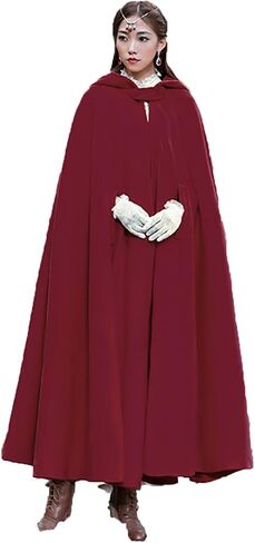 Baoqiya Women's Wool Blend Capes Hooded Cloak Outwear Poncho Warm Autumn and Winter Coat in Saudi Arabia