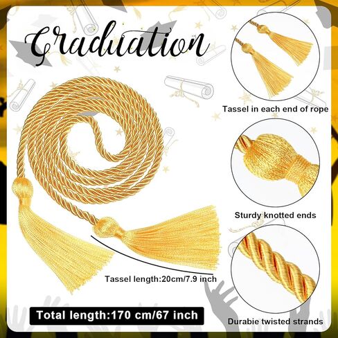 مجموعة 3 قطع من مجموعة سرق التخرج تتضمن 2024 ميدالية التخرج وحبال شرف ذهبية لطلاب التخرج in Kuwait