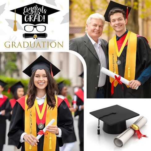 مجموعة 3 قطع من مجموعة سرق التخرج تتضمن 2024 ميدالية التخرج وحبال شرف ذهبية لطلاب التخرج in Kuwait