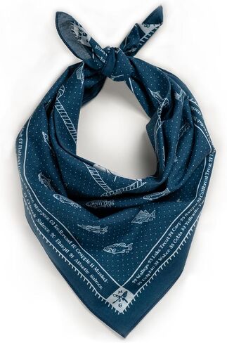 The Good Luck Angler's Bandana, 100% Cotton, Fisherman gift handkerchief, for men and women (navy blue) in Saudi Arabia