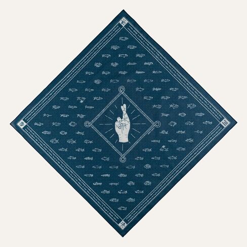 The Good Luck Angler's Bandana, 100% Cotton, Fisherman gift handkerchief, for men and women (navy blue) in Saudi Arabia
