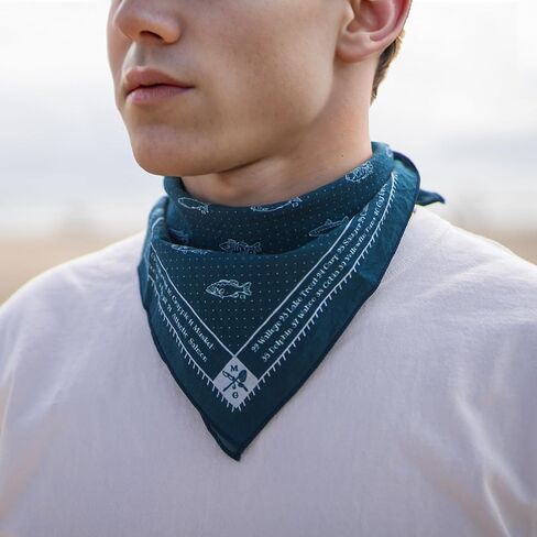 The Good Luck Angler's Bandana, 100% Cotton, Fisherman gift handkerchief, for men and women (navy blue) in Saudi Arabia