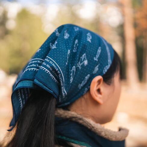 The Good Luck Angler's Bandana, 100% Cotton, Fisherman gift handkerchief, for men and women (navy blue) in Saudi Arabia